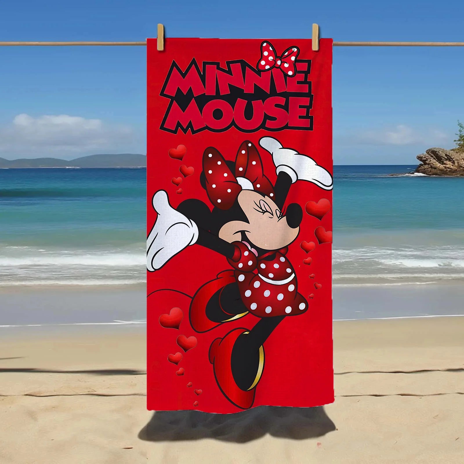 Serviette de plage Mickey Minnie Serviettes en microfibre Salle de bain