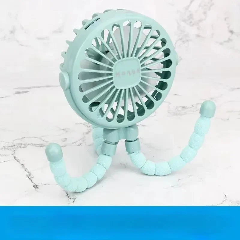 Mini ventilateur de poussette pour bébé, ventilateur pieuvre portatif, chargement USB