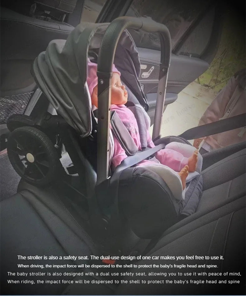 4-in-1 multifunctional newborn stroller Lightweight foldable car seat Two-way high-view baby stroller Infant Carrier