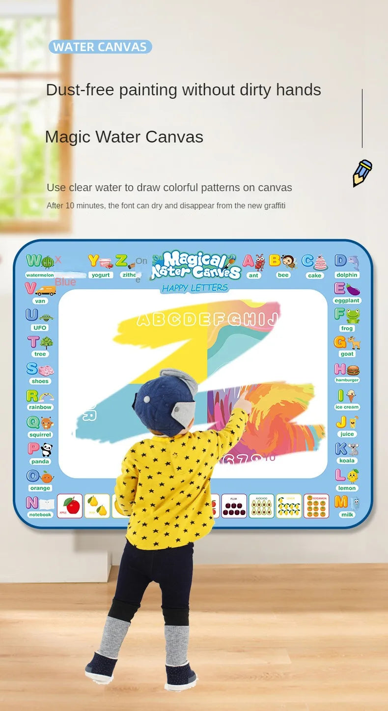 Tapis de dessin magique à l'eau, coloriage et gribouillage avec stylos magiques réutilisables