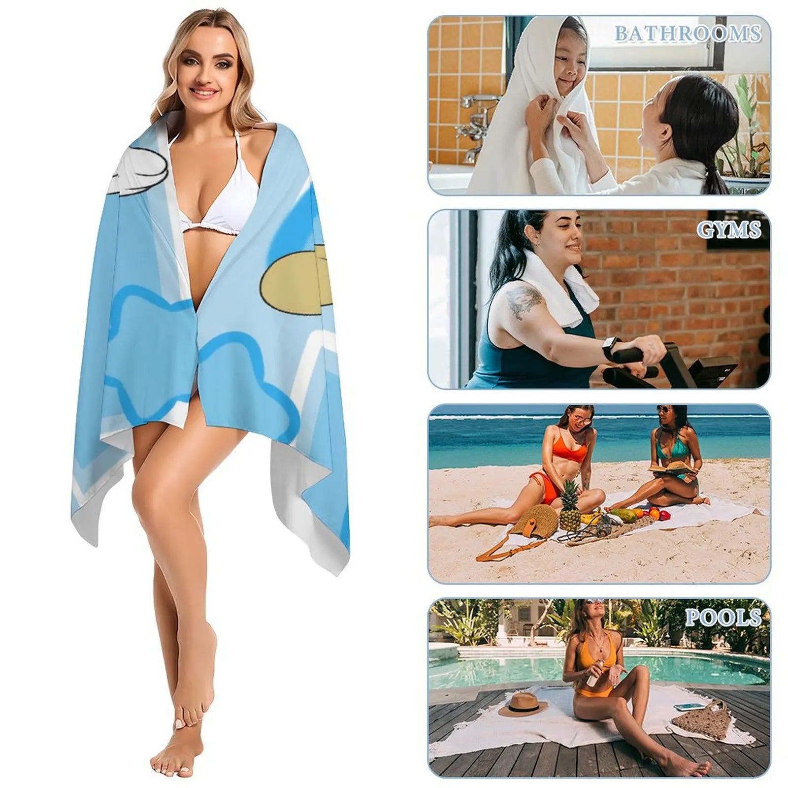 Serviette de plage Mickey Minnie Serviettes en microfibre Salle de bain