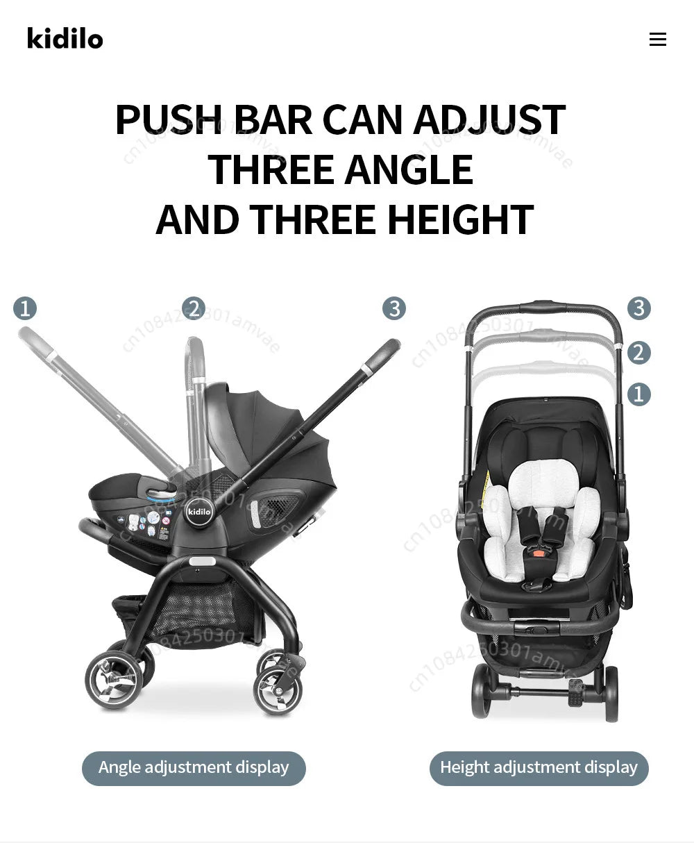 Multi functional newborn baby sleeping basket, baby safety seat, baby stroller, multi-purpose portable four-wheel stroller