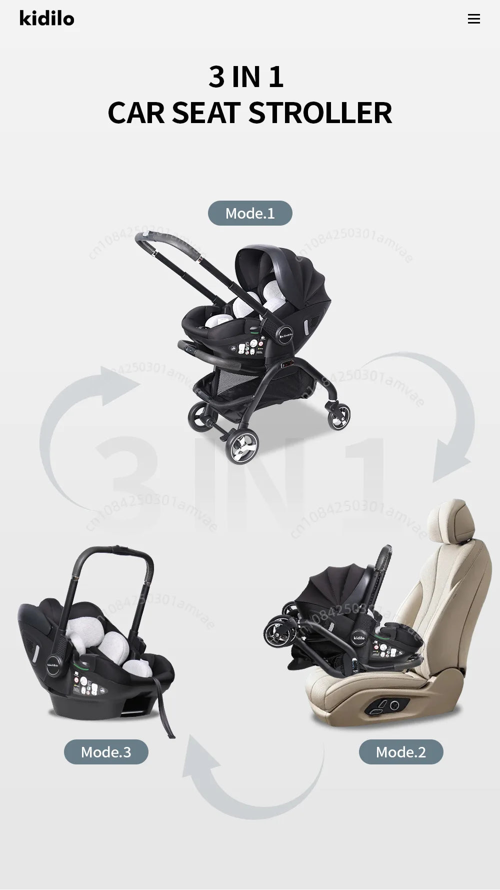 Multi functional newborn baby sleeping basket, baby safety seat, baby stroller, multi-purpose portable four-wheel stroller
