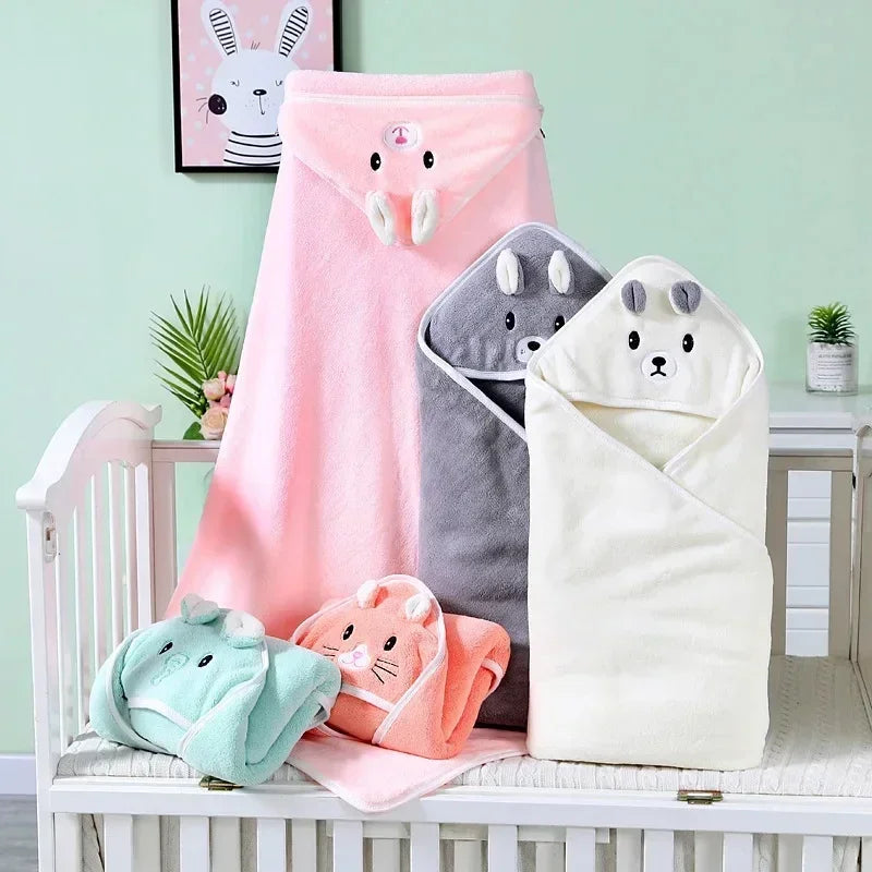 Cartoon Animal Baby Hooded Bath Towels
