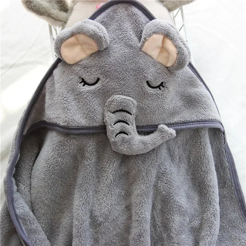 Cartoon Animal Baby Hooded Bath Towels