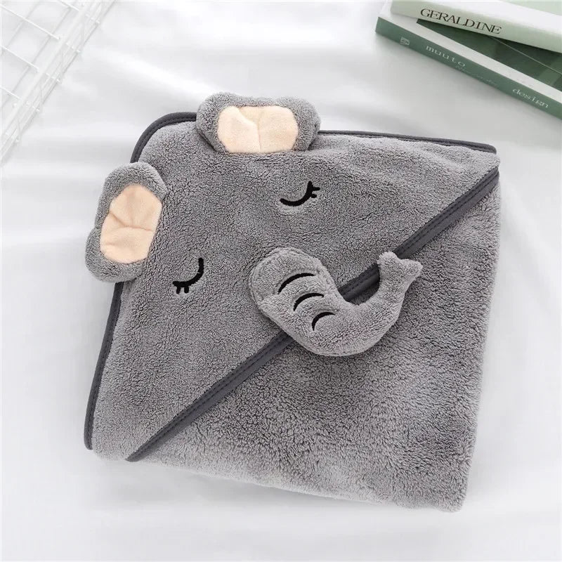 Cartoon Animal Baby Hooded Bath Towels