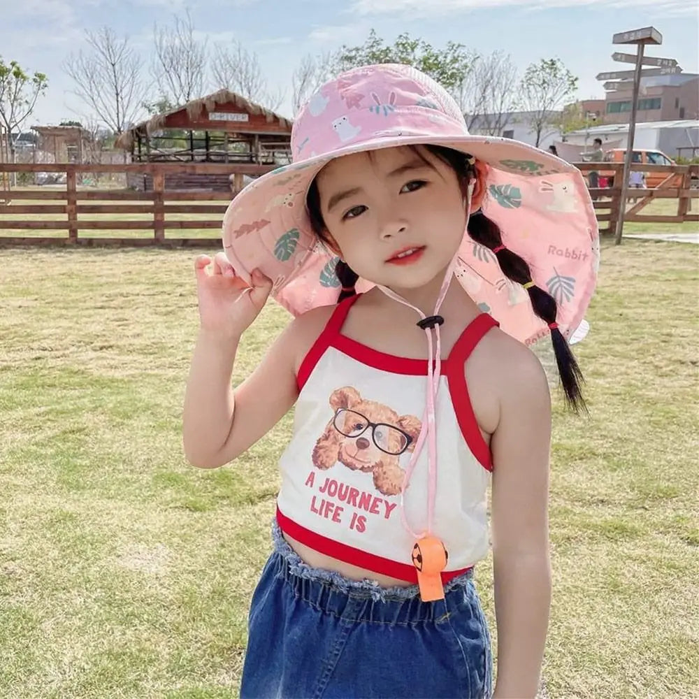 Chapeau de soleil d'été pour bébé avec sifflet pour filles et garçons