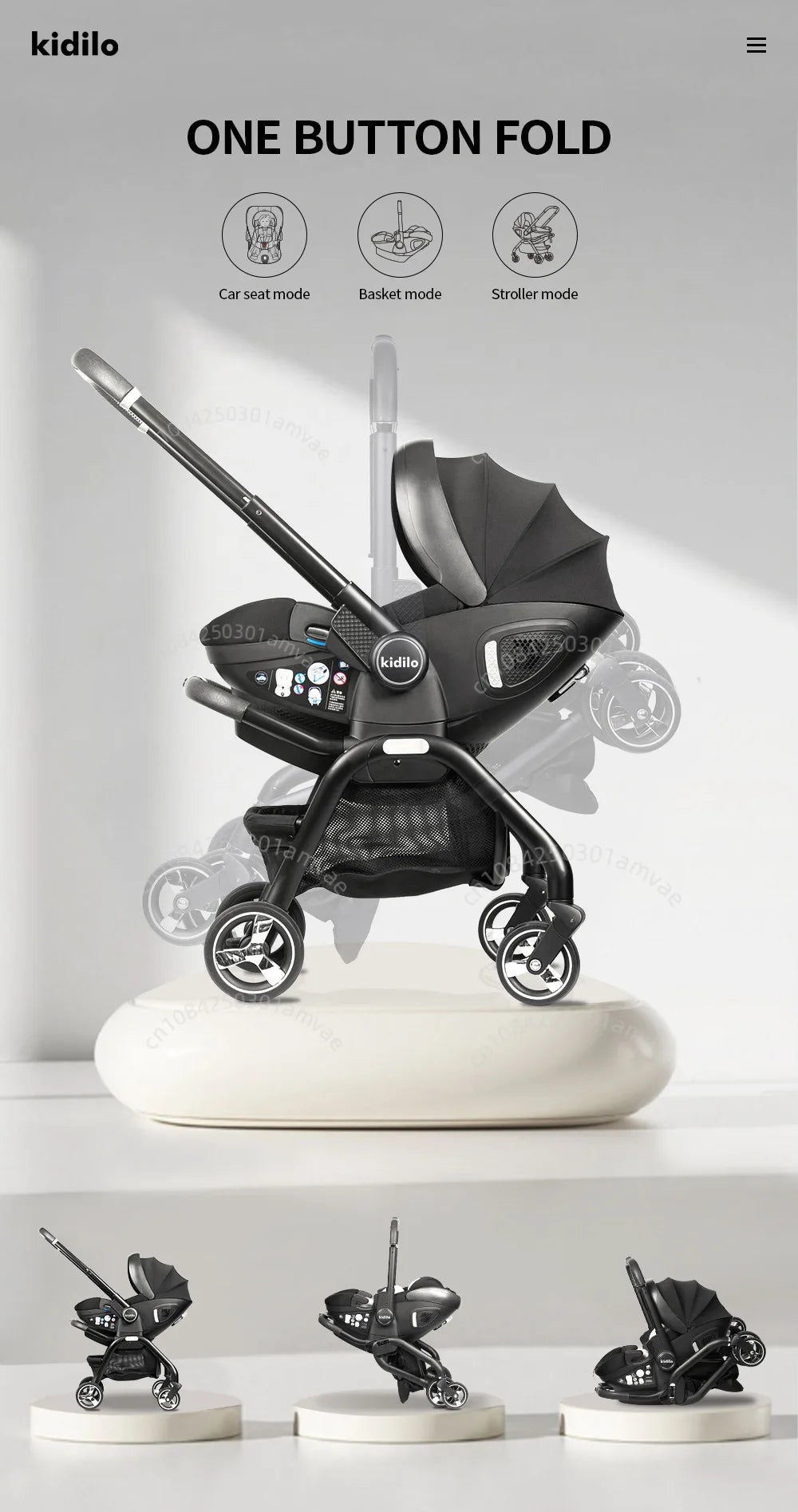 Multi functional newborn baby sleeping basket, baby safety seat, baby stroller, multi-purpose portable four-wheel stroller