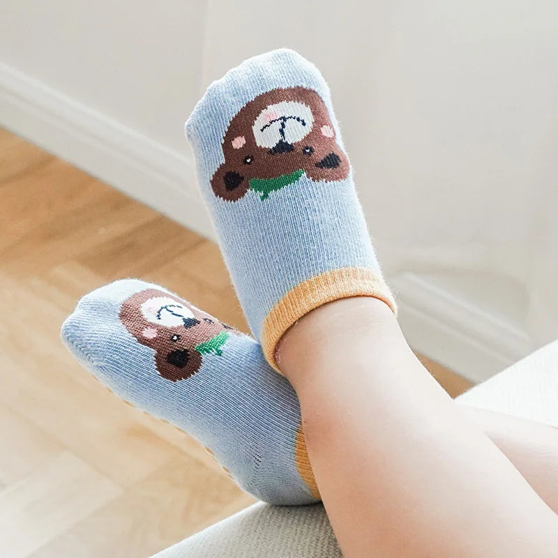 6 Pairs Kids Cotton Socks Cute Cartoon Animal Pattern