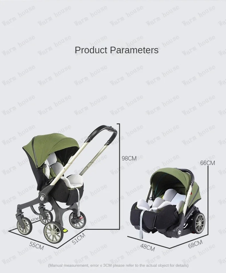 4-in-1 multifunctional newborn stroller Lightweight foldable car seat Two-way high-view baby stroller Infant Carrier