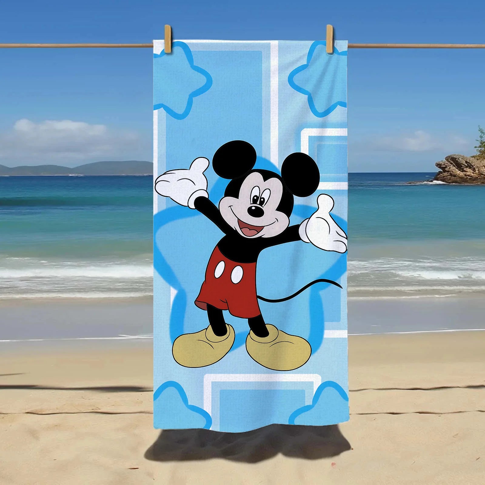 Serviette de plage Mickey Minnie Serviettes en microfibre Salle de bain