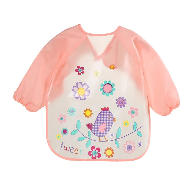 Waterproof EVA Full Sleeve Baby Bibs Children Apron