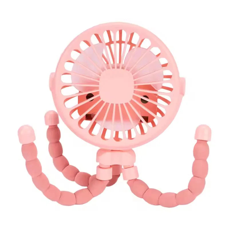 Mini ventilateur de poussette pour bébé, ventilateur pieuvre portatif, chargement USB