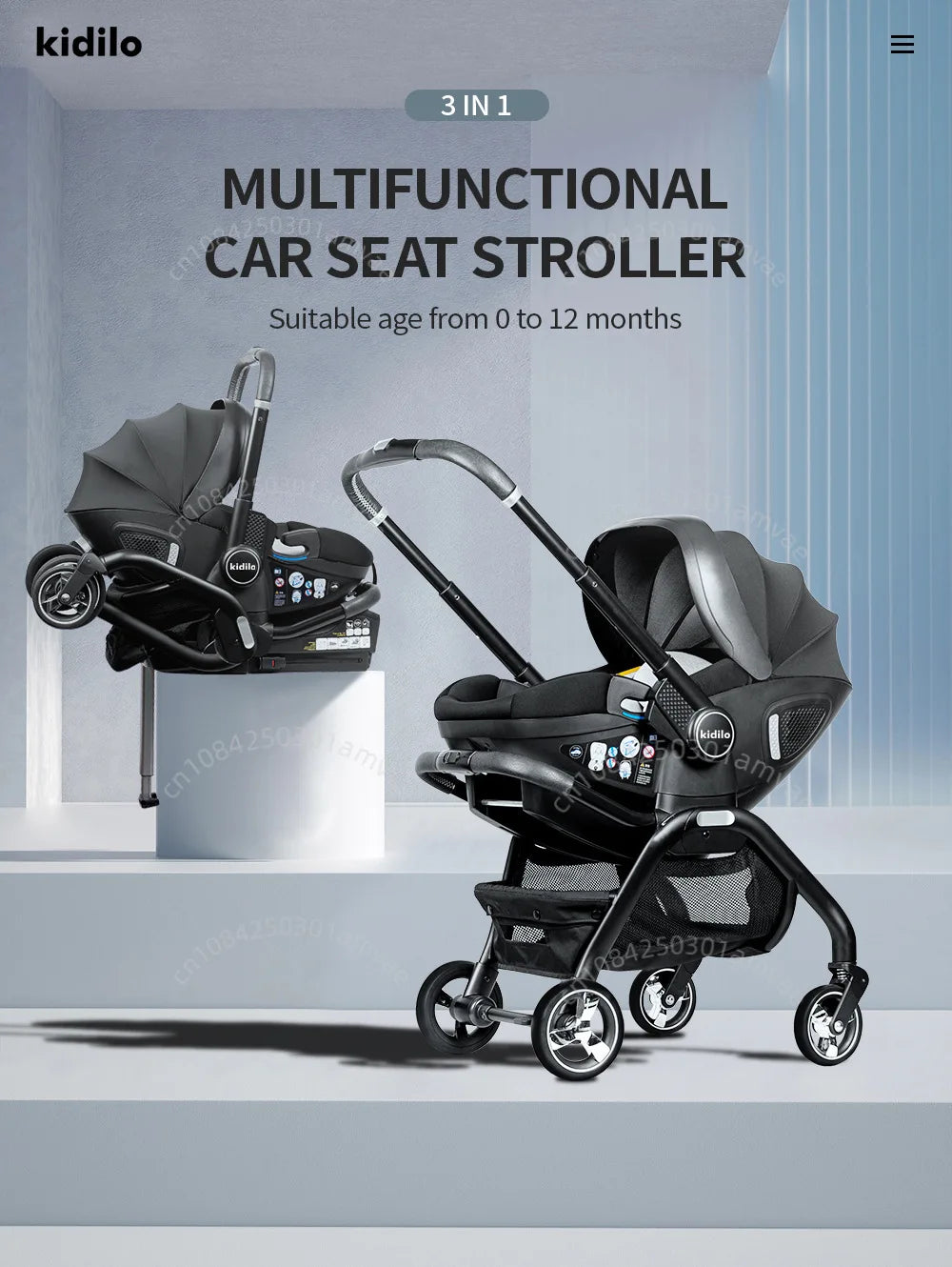 Multi functional newborn baby sleeping basket, baby safety seat, baby stroller, multi-purpose portable four-wheel stroller
