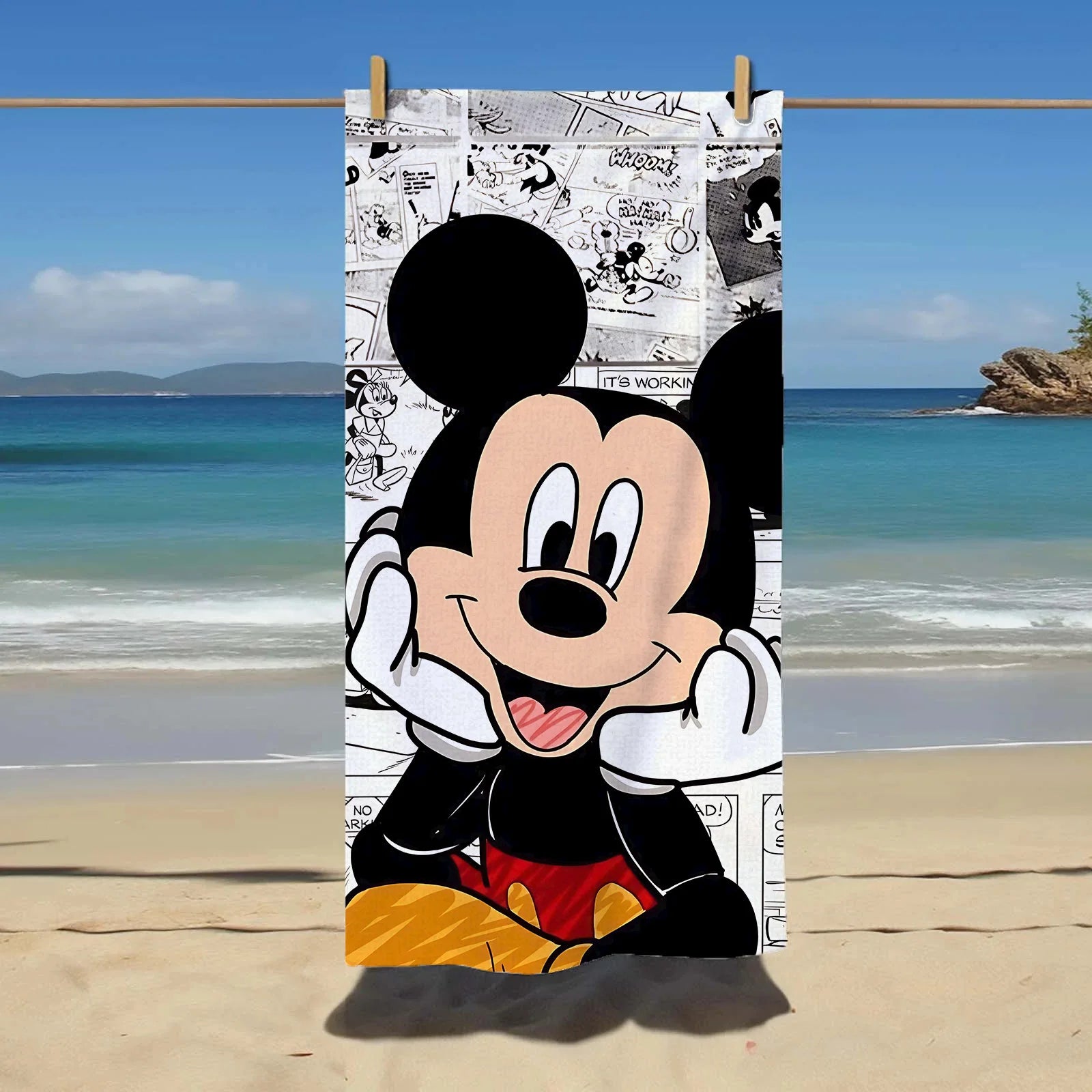 Serviette de plage Mickey Minnie Serviettes en microfibre Salle de bain
