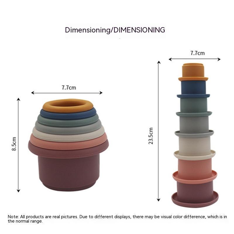 Baby Stacked Cup Stacking Interactive Jenga Children Silicone Infant Educational Toys